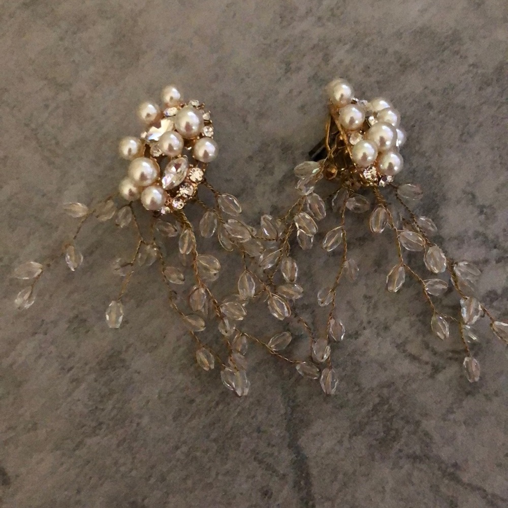 Earrings pearl/diamond faux bijoux Zara
